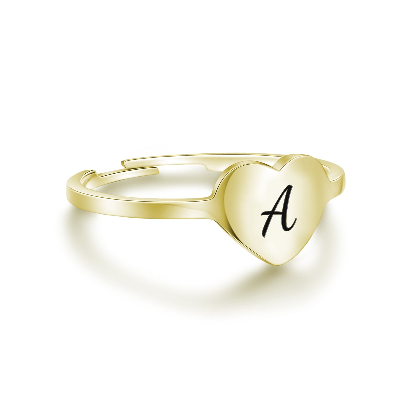 Anello Cuore Dorato Lettera