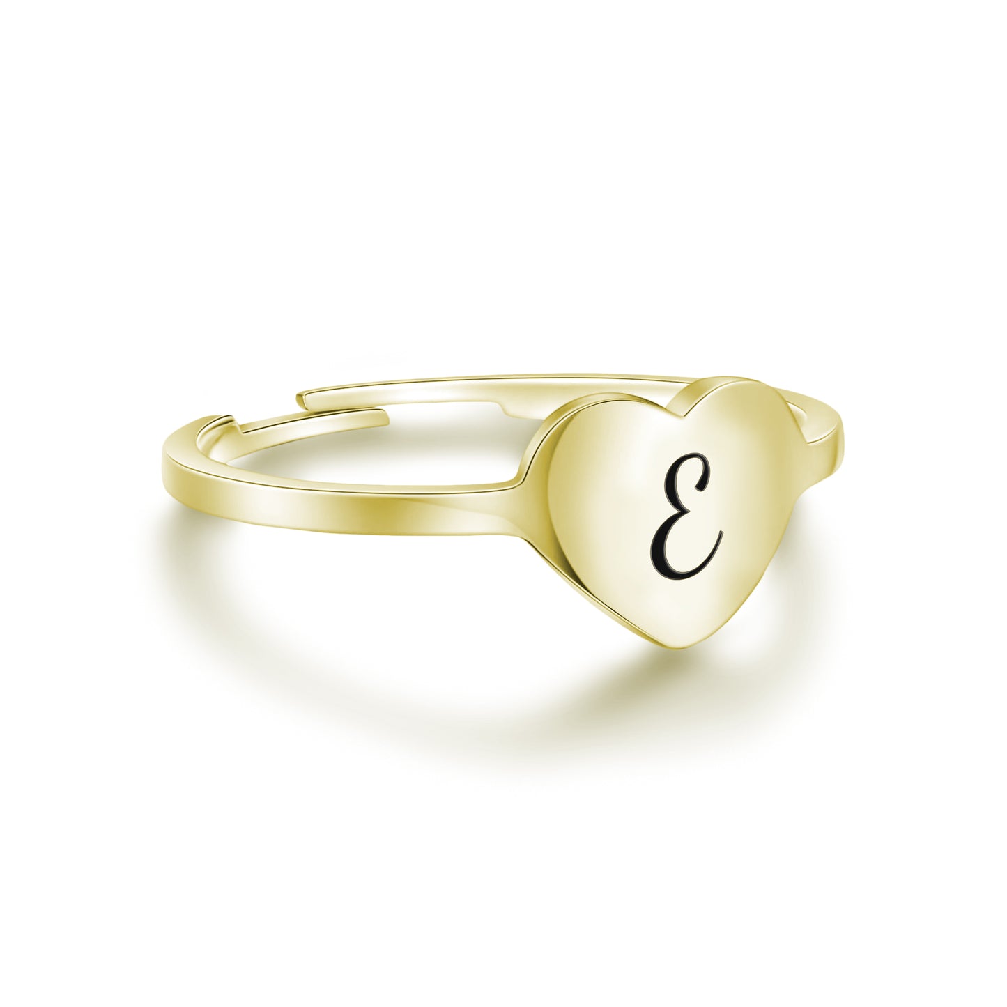 Anello Cuore Dorato Lettera
