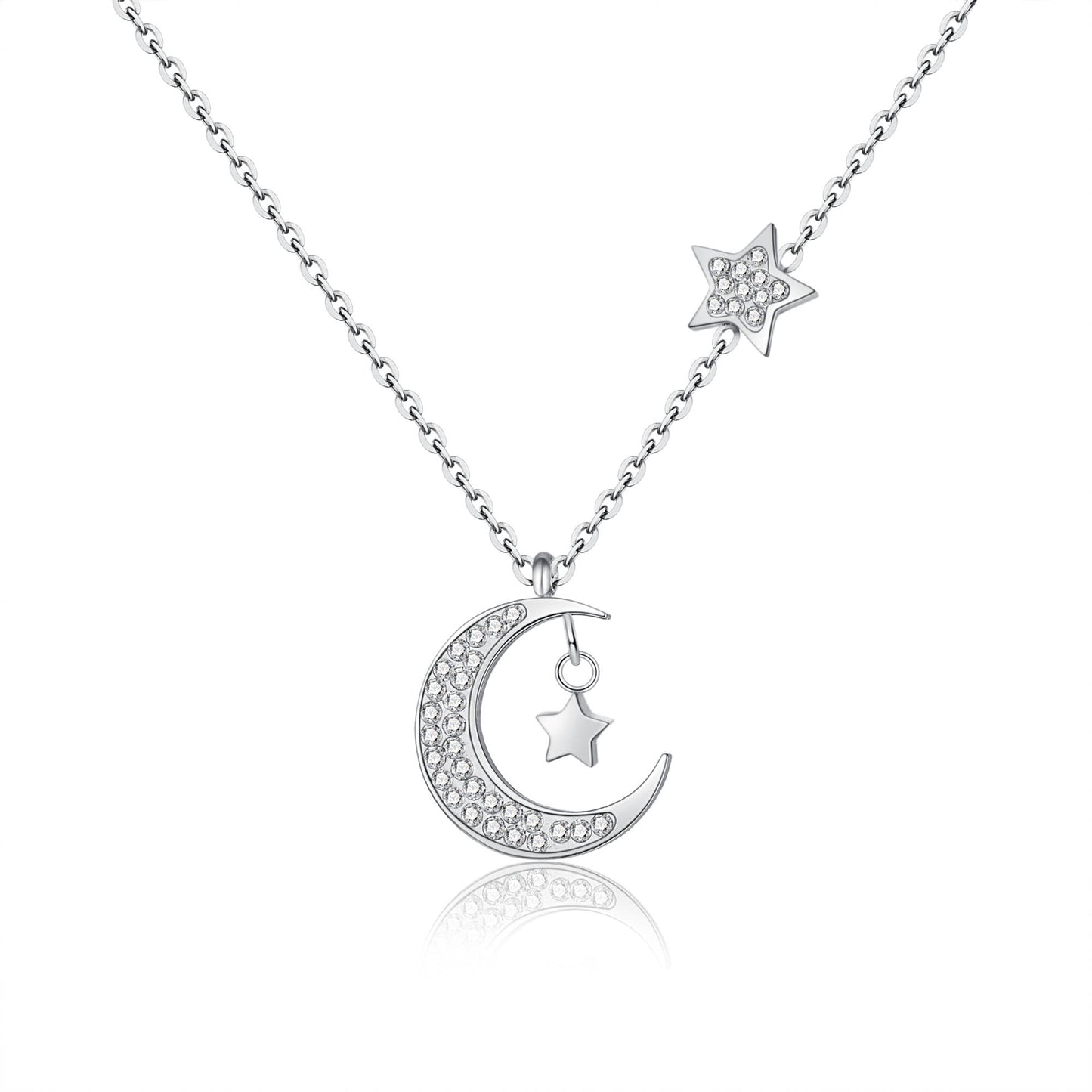 Little Moon and Star Necklace 40+10 cm