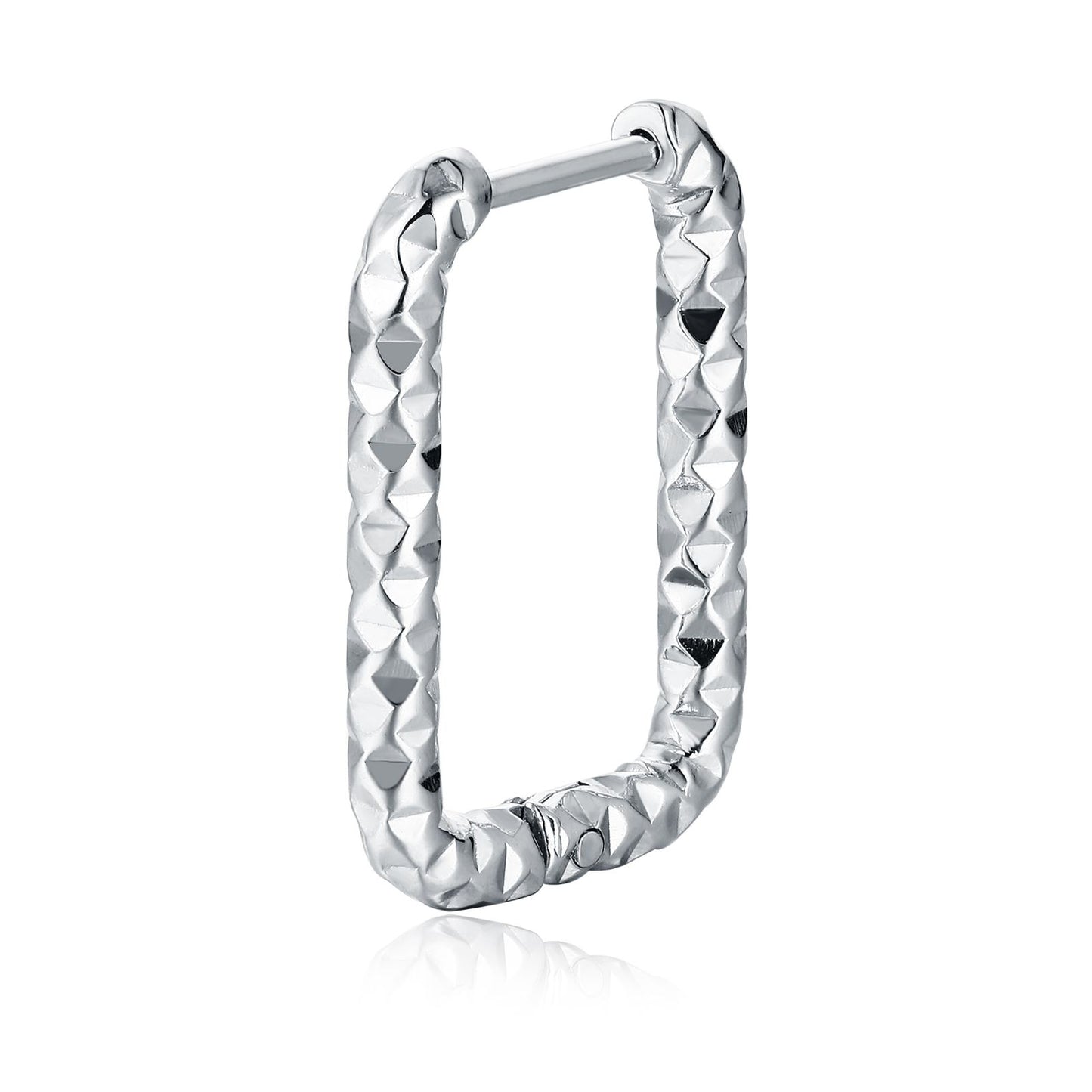 Single Snap Rectangle Diamond Earring