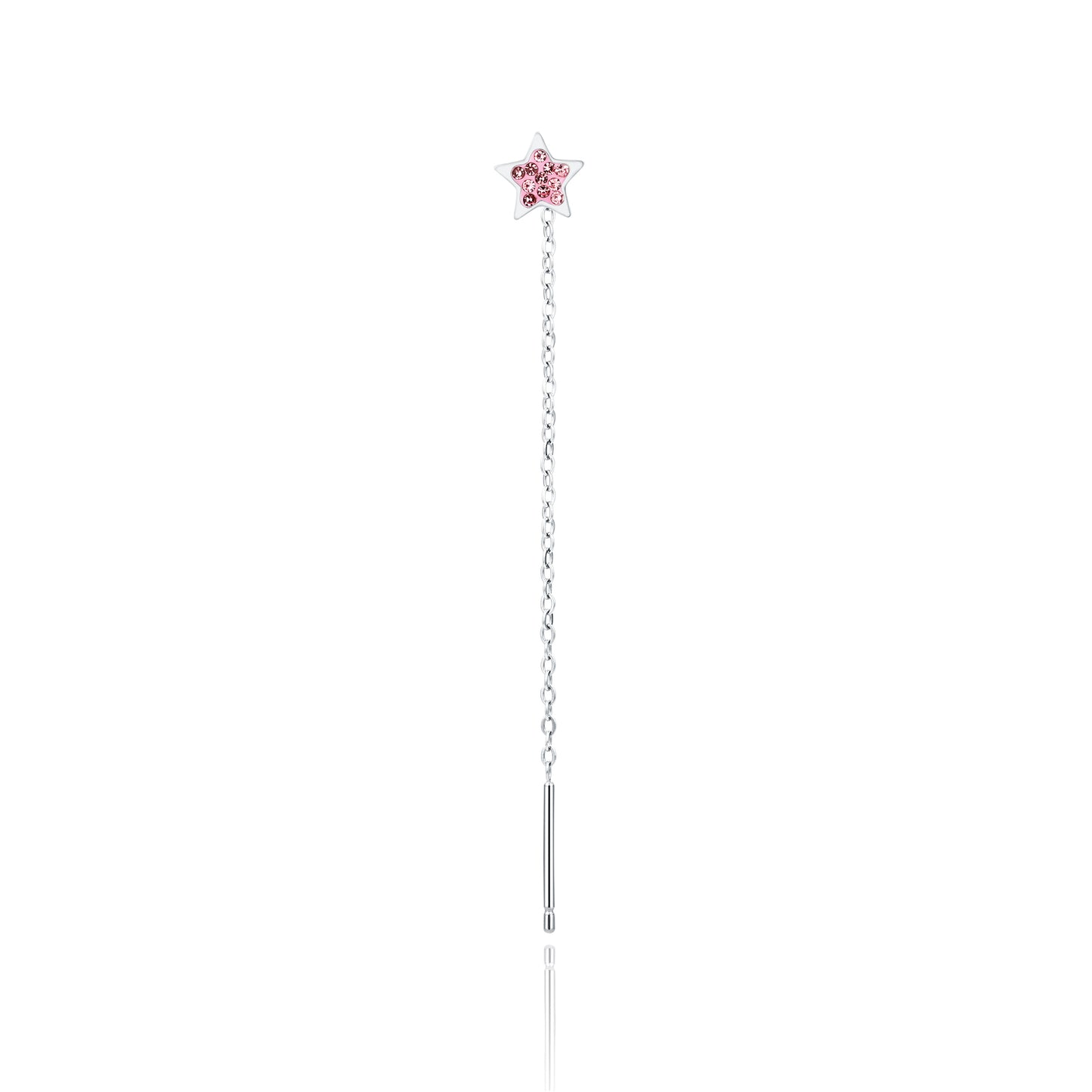 Orecchino Singolo Saliscendi Stella Rosa