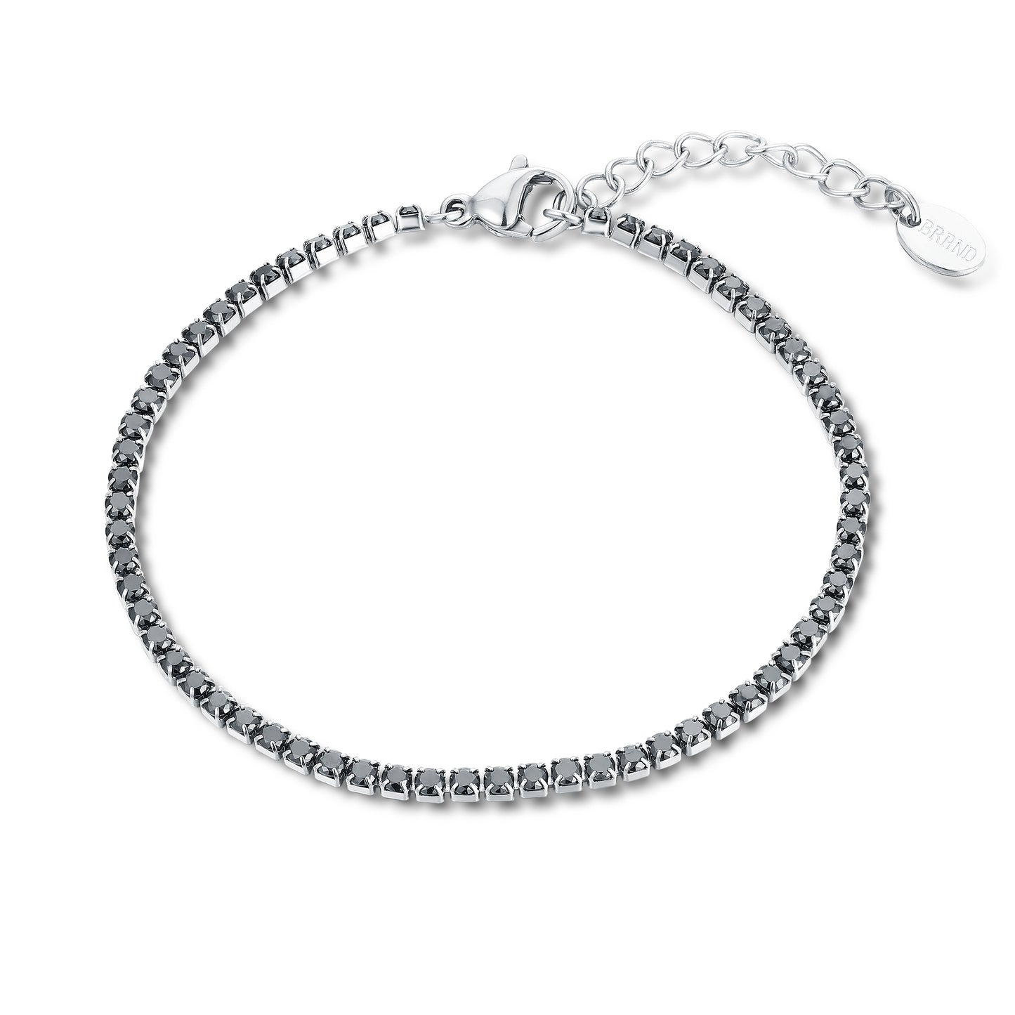 BRACCIALE TENNIS CRISTALLI NERI 2MM