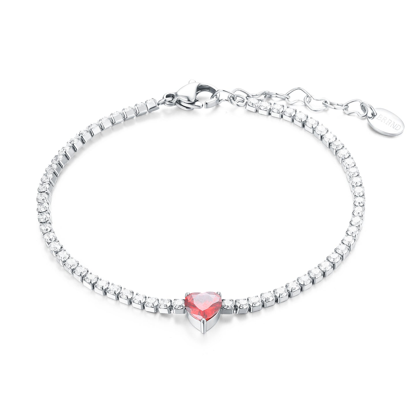 BRACCIALE TENNIS CUORE ROSSO