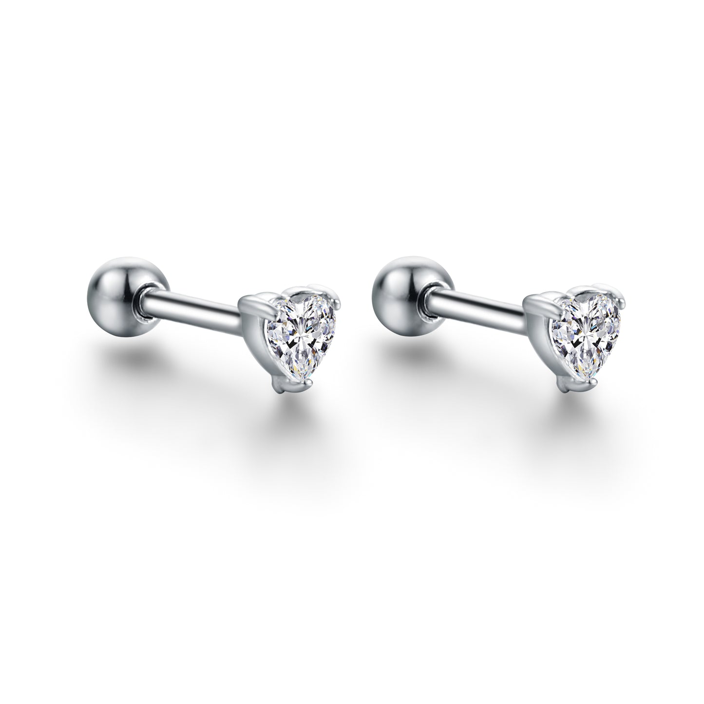 Orecchini Piercing Cuore Bianco