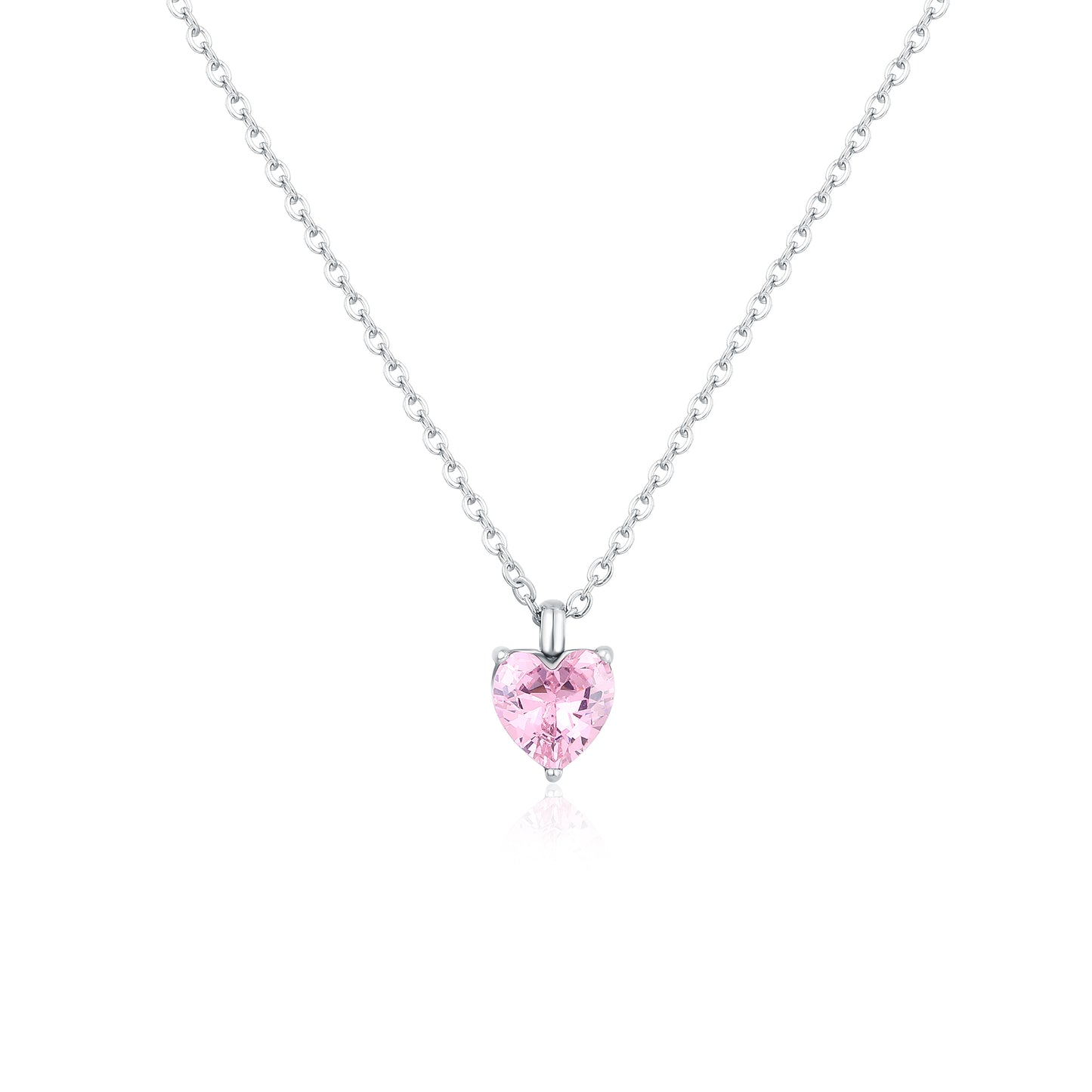COLLANA CON CRISTALLO CUORE ROSA