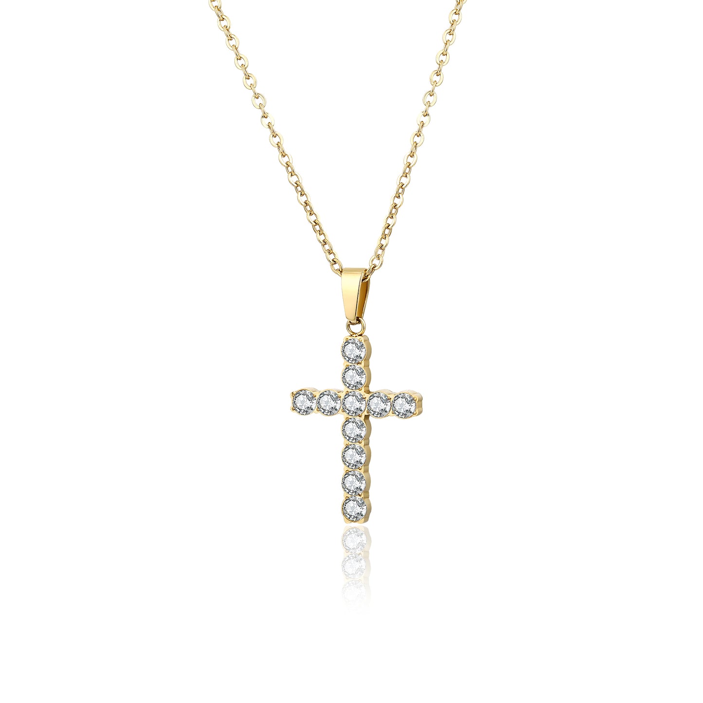 Collana Croce Grande pvd dorato