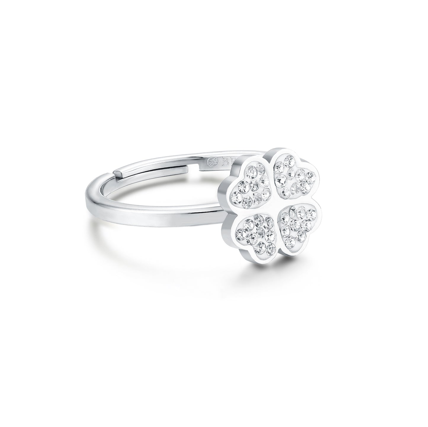 ANELLO QUADRIFOGLIO REGOLABILE CON CRISTALLI