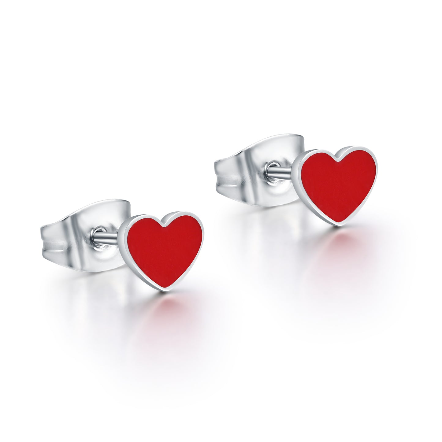 Orecchini Bimba Cuore Rosso