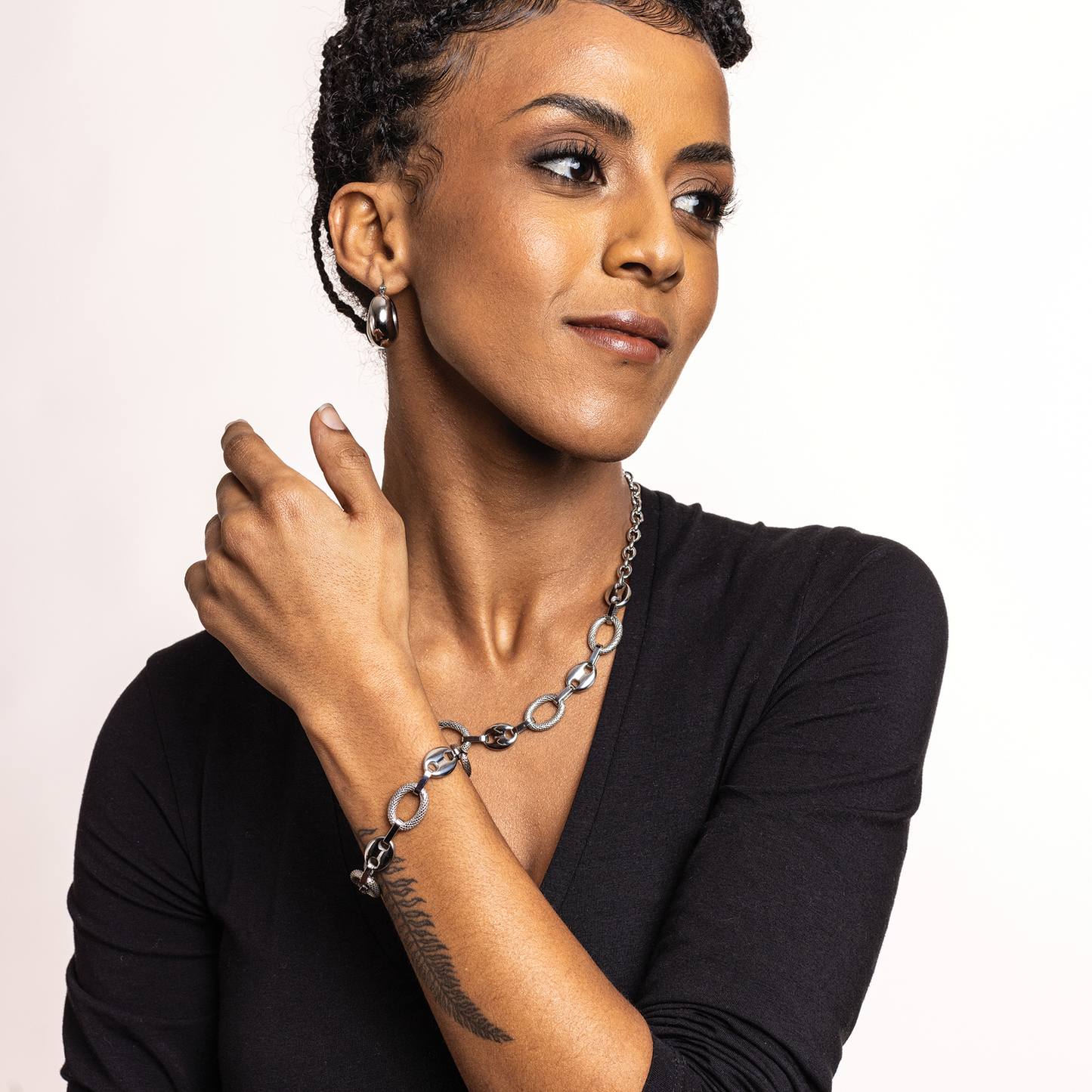 BRACCIALE CHICCO DI CAFFE’ ACCIAIO