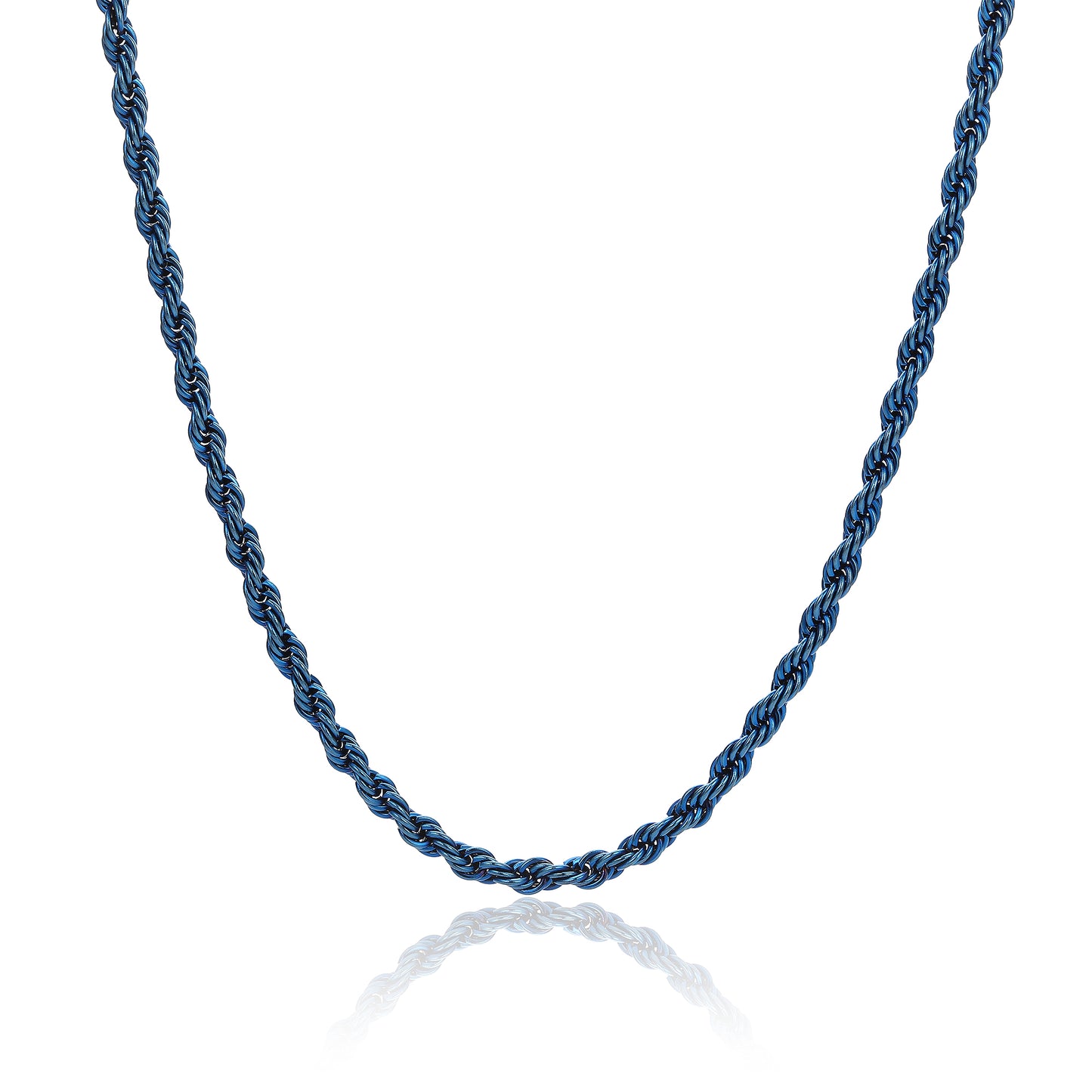 Collana catena corda PVD blu