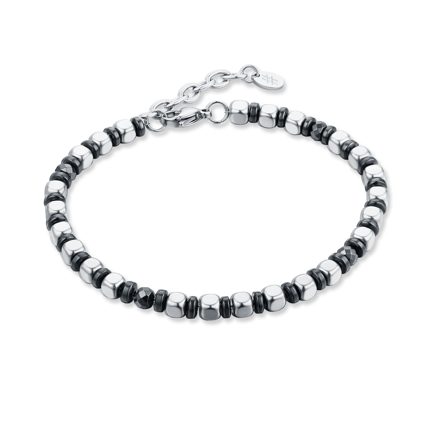 Bracciale Ematite Cubi Rodiati
