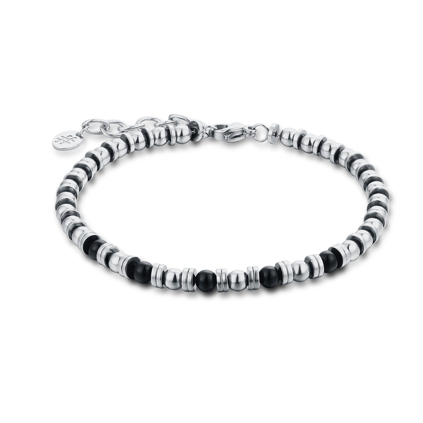 BRACCIALE EMATITE E AGATA NERA
