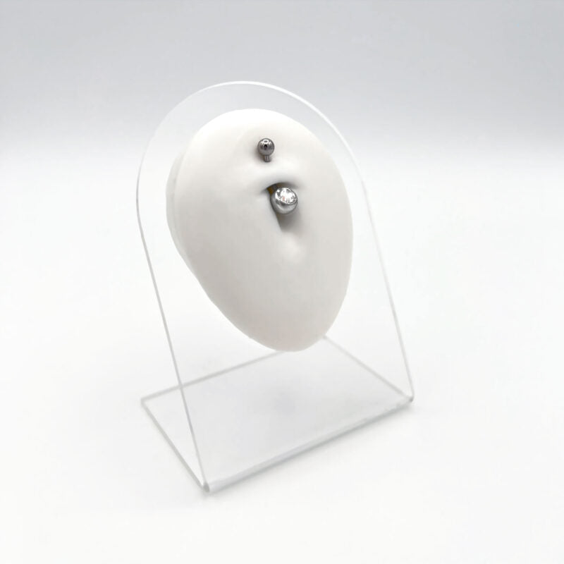 Piercing Belly Button Ring Con Sfera Cristallo e Sfera Acciaio