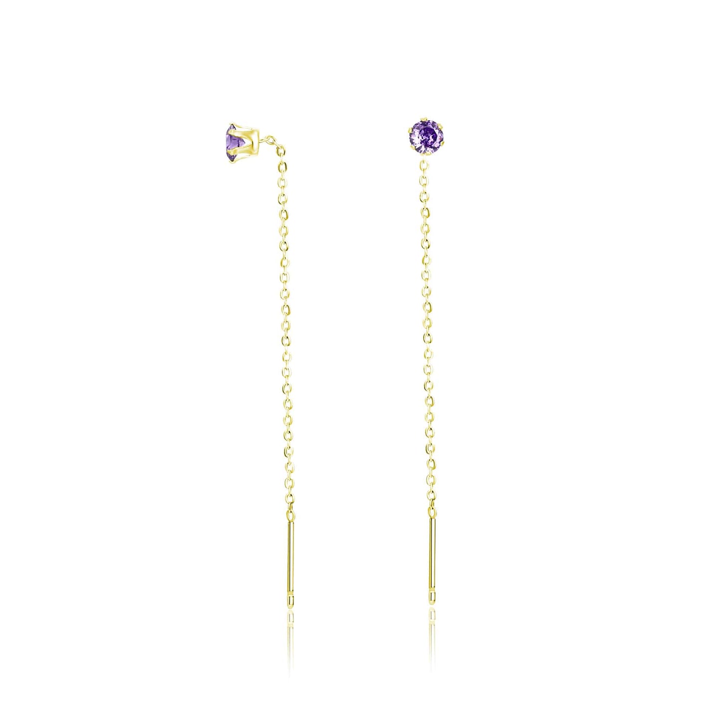 Coppia di Orecchini Saliscendi Viola
