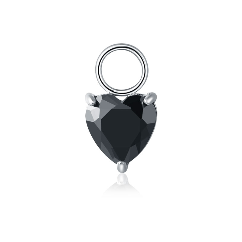 Charm Cristallo Cuore Nero