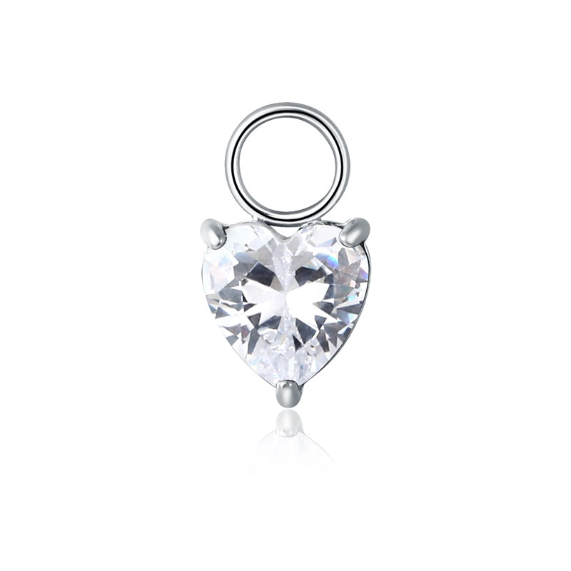 Charm Cristallo Cuore Bianco