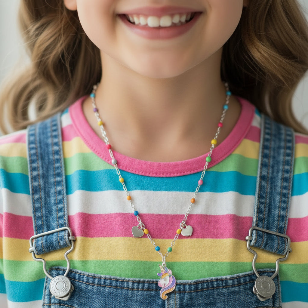 Unicorn and Hearts Necklace