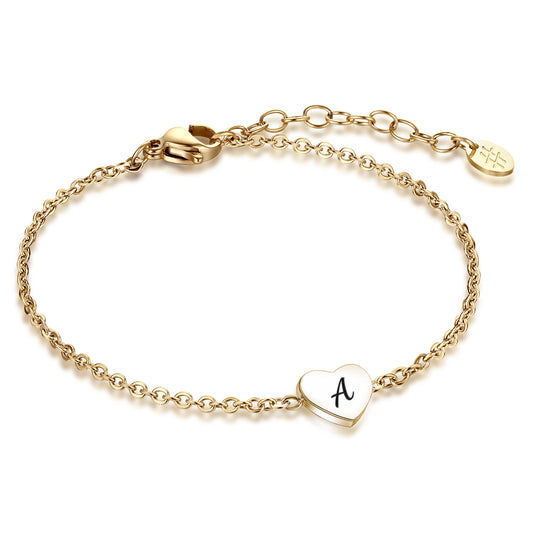 Bracciale Cuore Dorato Lettera