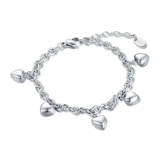 Bracciale 5 Cuori Pendenti