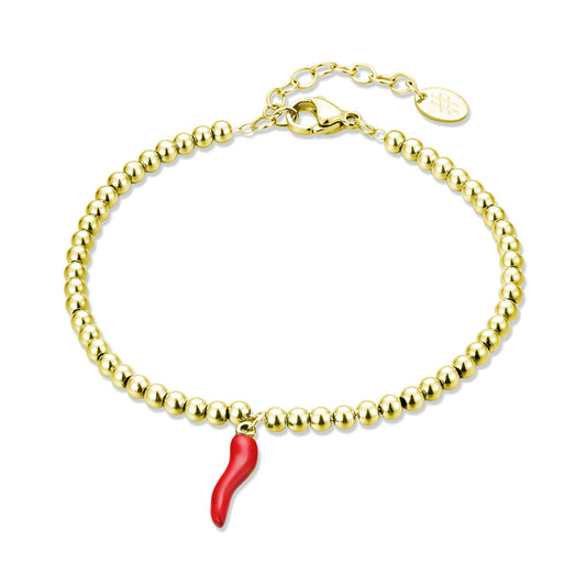 Bracciale a Sfere con Cornetto Gold