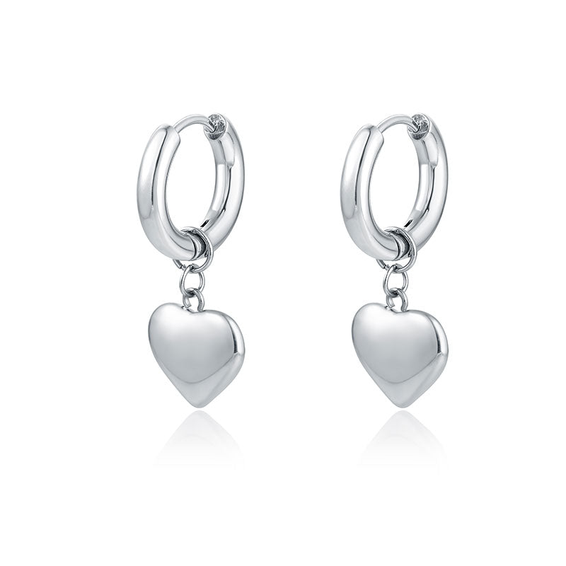 Orecchini Cerchio con Cuore Pendente