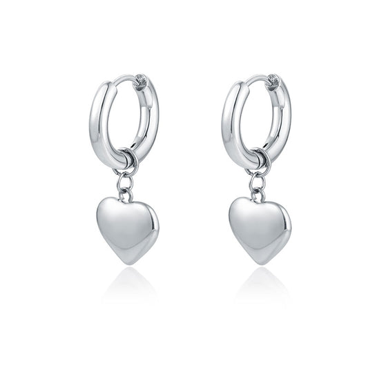 Orecchini Cerchio con Cuore Pendente