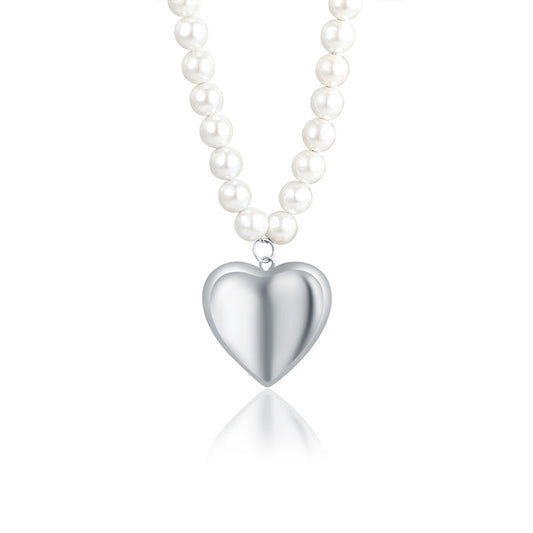 Collana Perle e Cuore Pendente