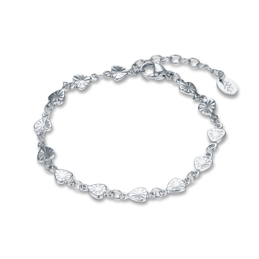 Bracciale Catena a Cuori Sfaccettati