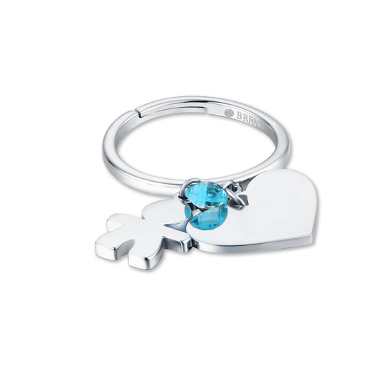 Anello Con Bimbo e Cuore Pendente Regolabile