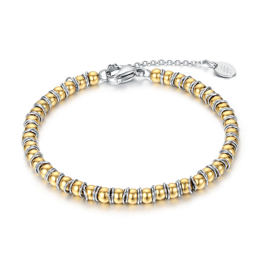 Bracciale con sfere ed anellini color Oro