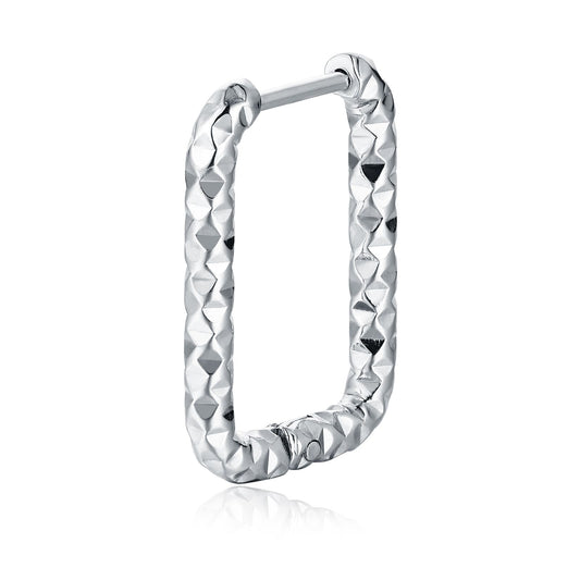 Orecchino Singolo Scattino Rettangolo Diamantato