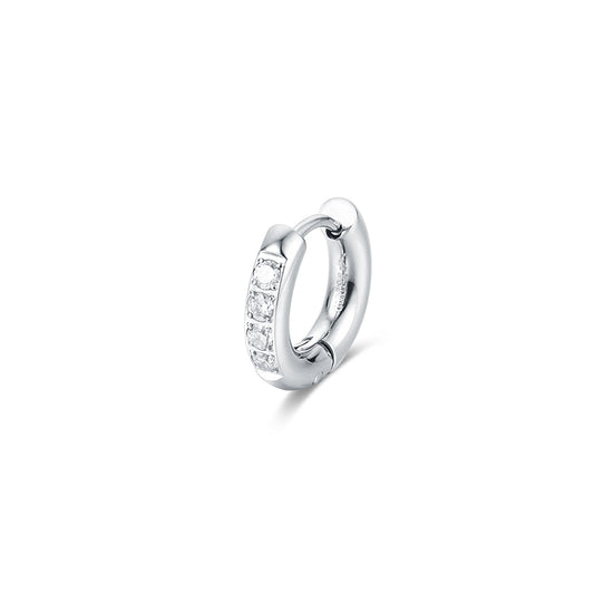 Orecchino Singolo Scattino Bombato Cristalli 14 mm