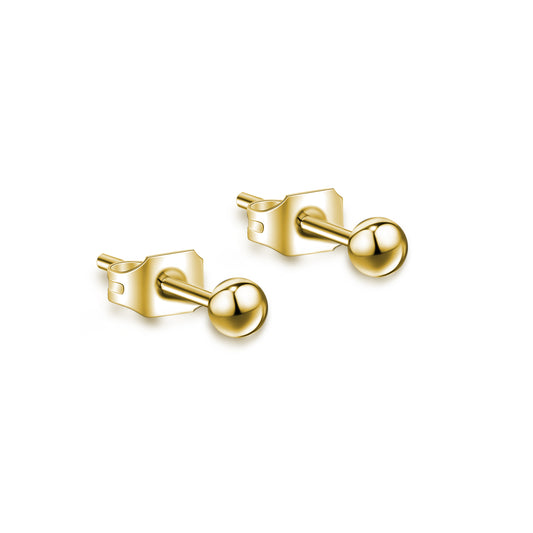 Coppia orecchini sfera diametro 2mm oro