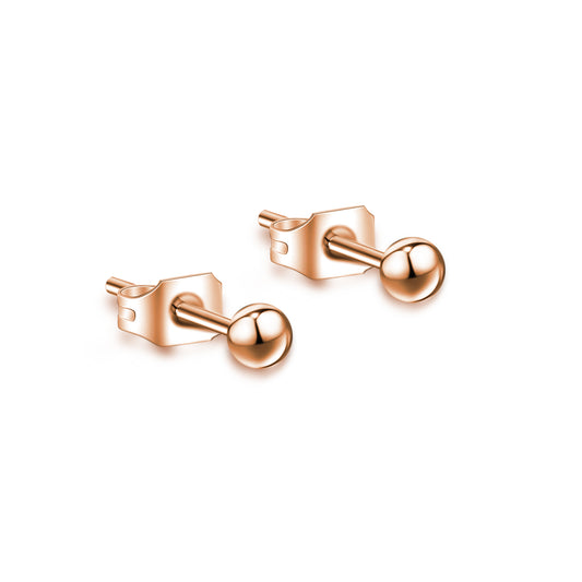 Coppia orecchini sfera diametro 2mm rosè