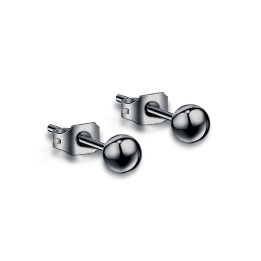 Coppia orecchini sfera diametro 4mm nero