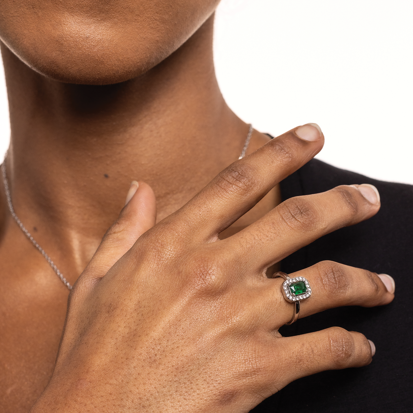 Anello Cristallo Rettangolare Verde