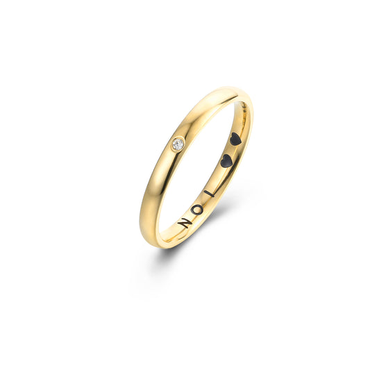 ANELLO FEDE CON CRISTALLO PVD ORO