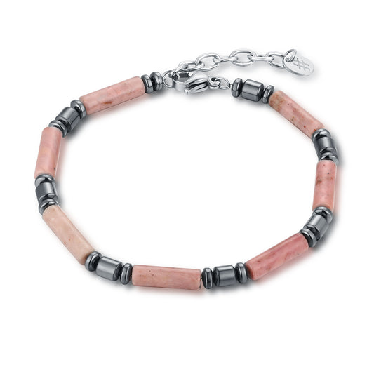 Bracciale Pietre Tubolari Rosa