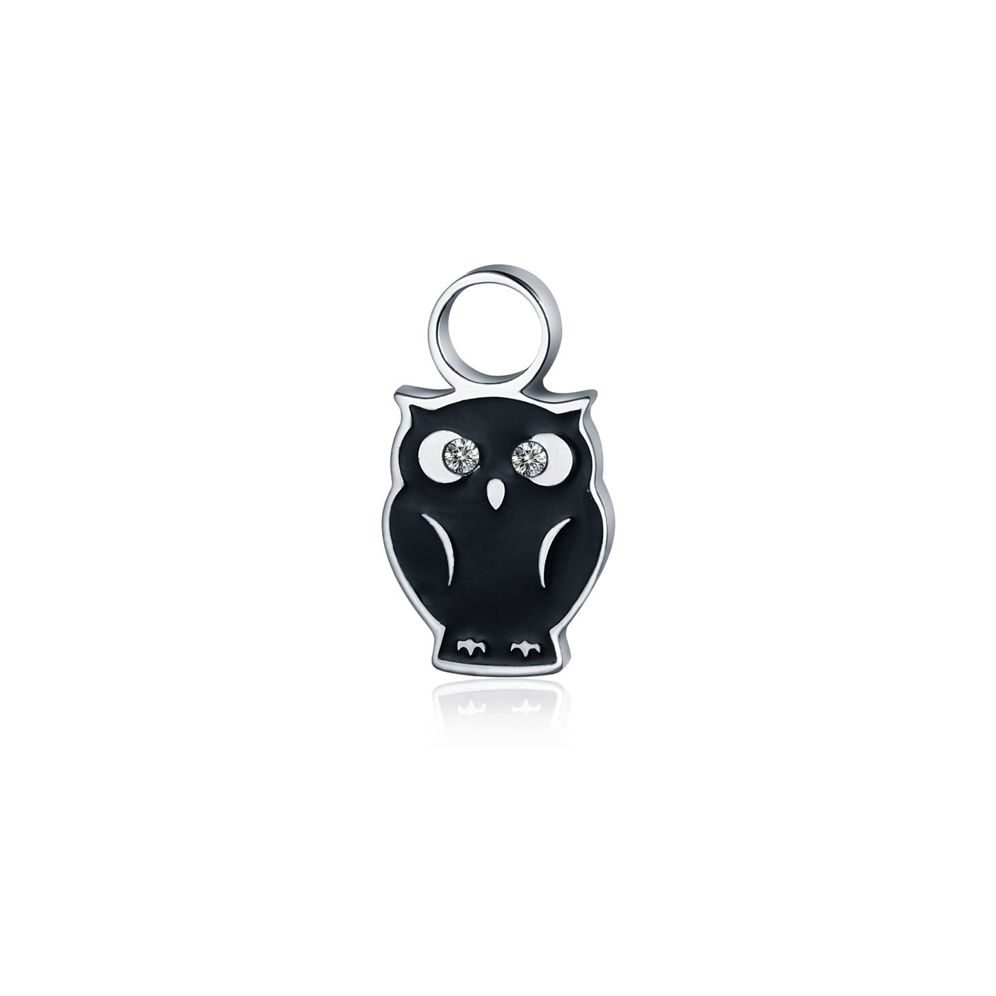 Mini Charm Gufo Smaltato Con Cristalli