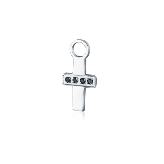 Mini Charm Croce Cristalli Neri
