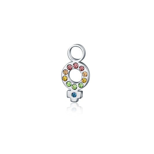 Mini Charm Simbolo Donna Con Cristalli