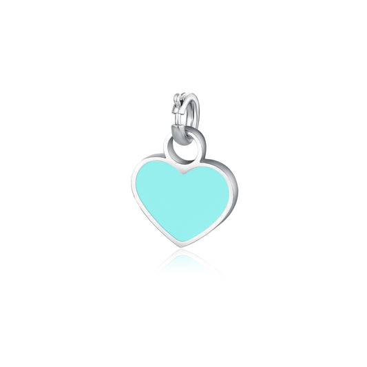 mini charm cuore azzurro