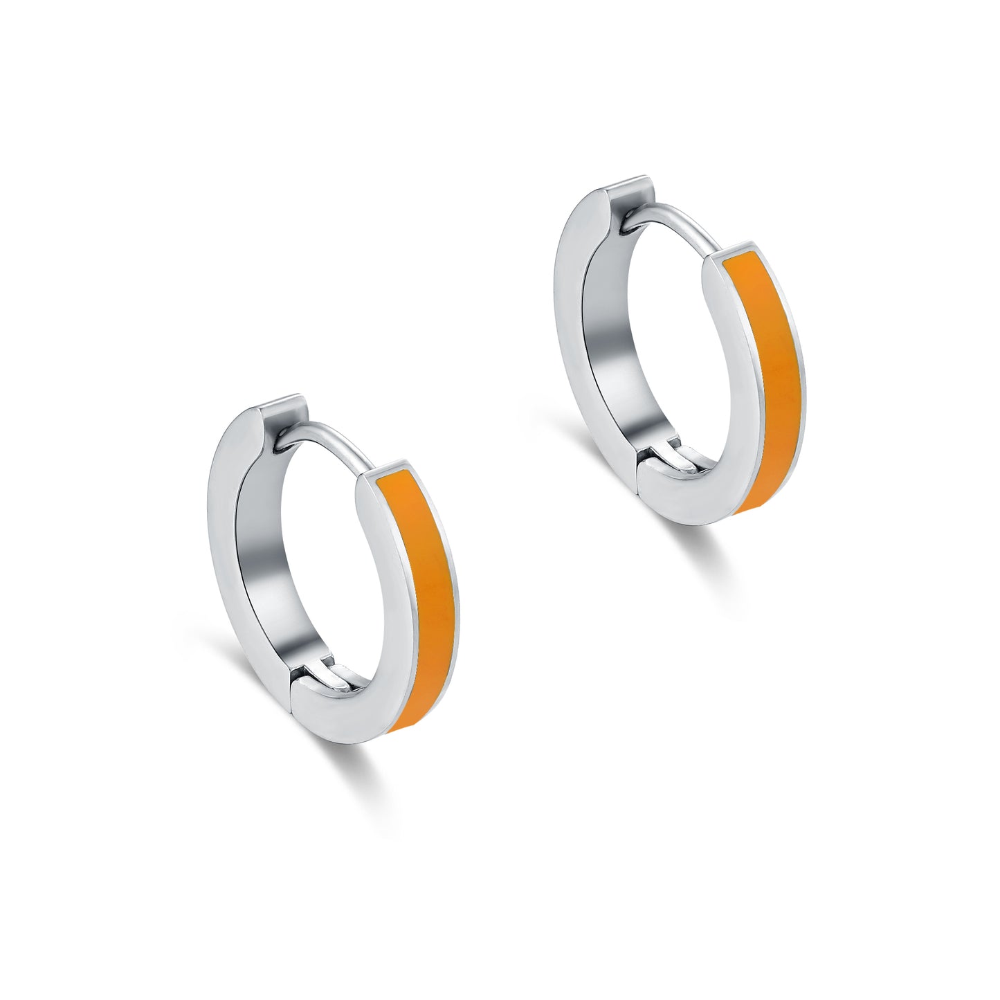 Orecchini Scattino Tondo con Smalto Arancione