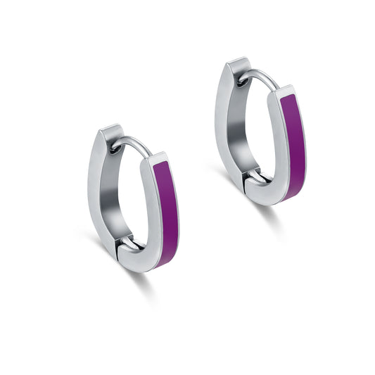 Orecchini Scattino a Goccia con Smalto Viola