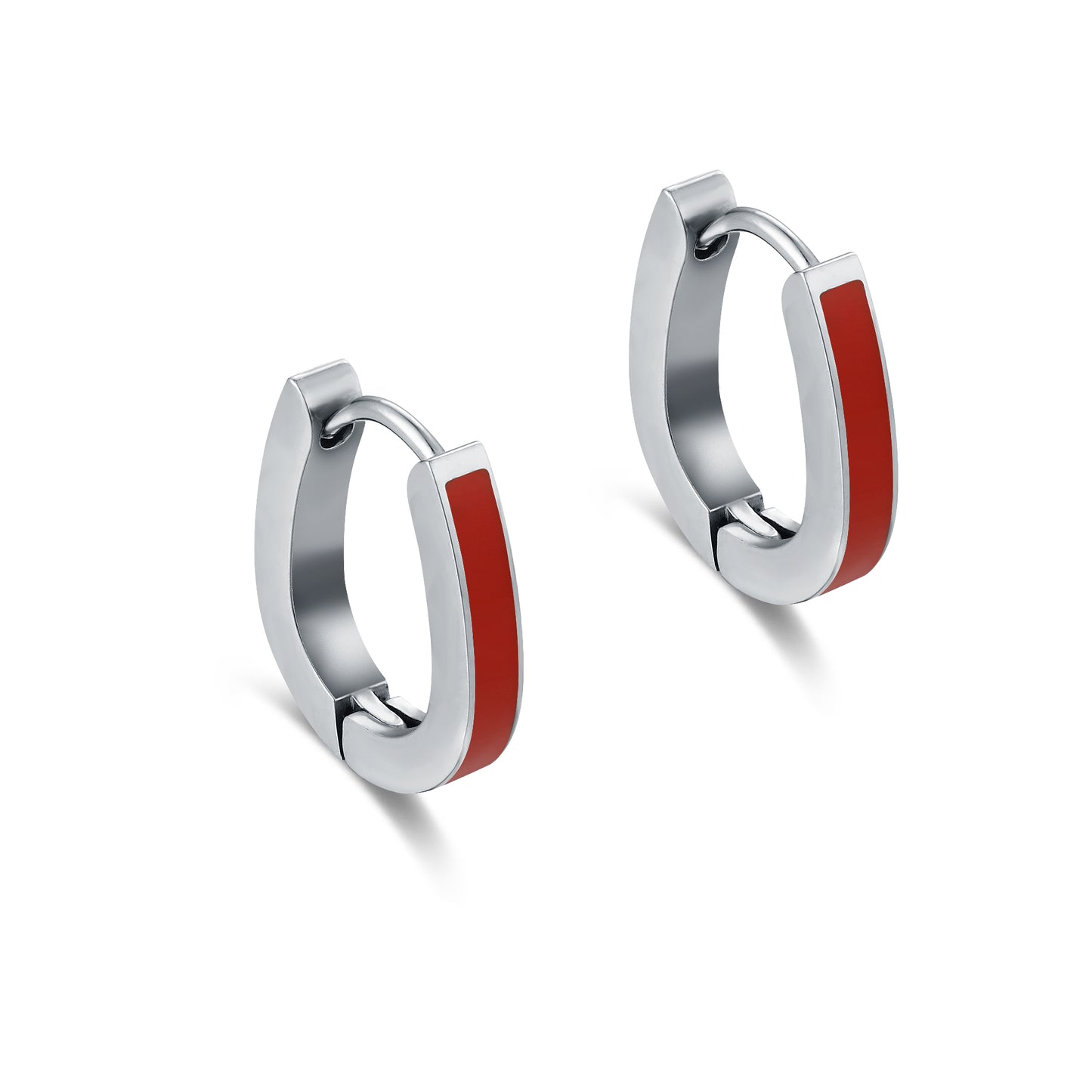 Orecchini Scattino a Goccia con Smalto Rosso