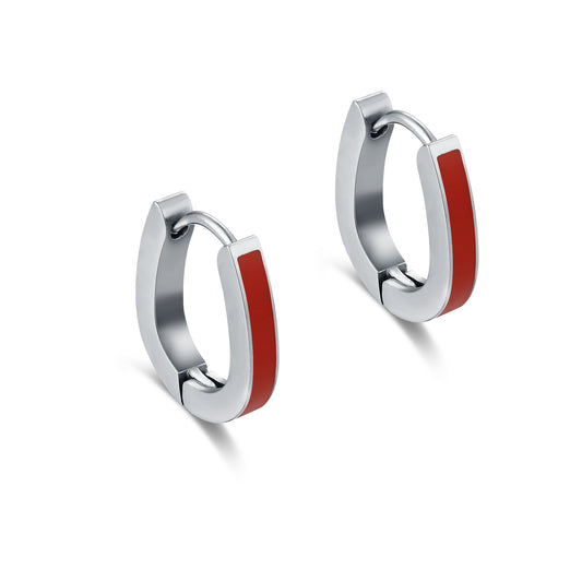 Orecchini Scattino a Goccia con Smalto Rosso