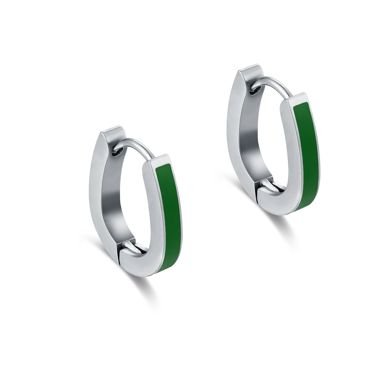 Orecchini Scattino a Goccia con Smalto Verde