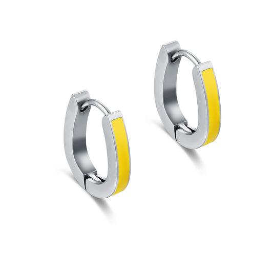 Orecchini Scattino a Goccia con Smalto Giallo