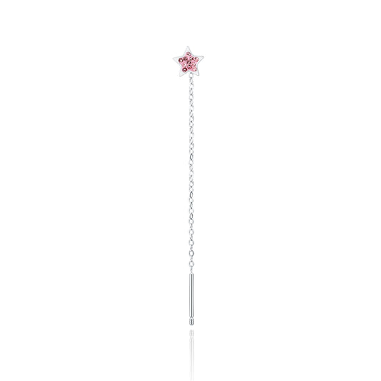 Orecchino Singolo Saliscendi Stella Rosa