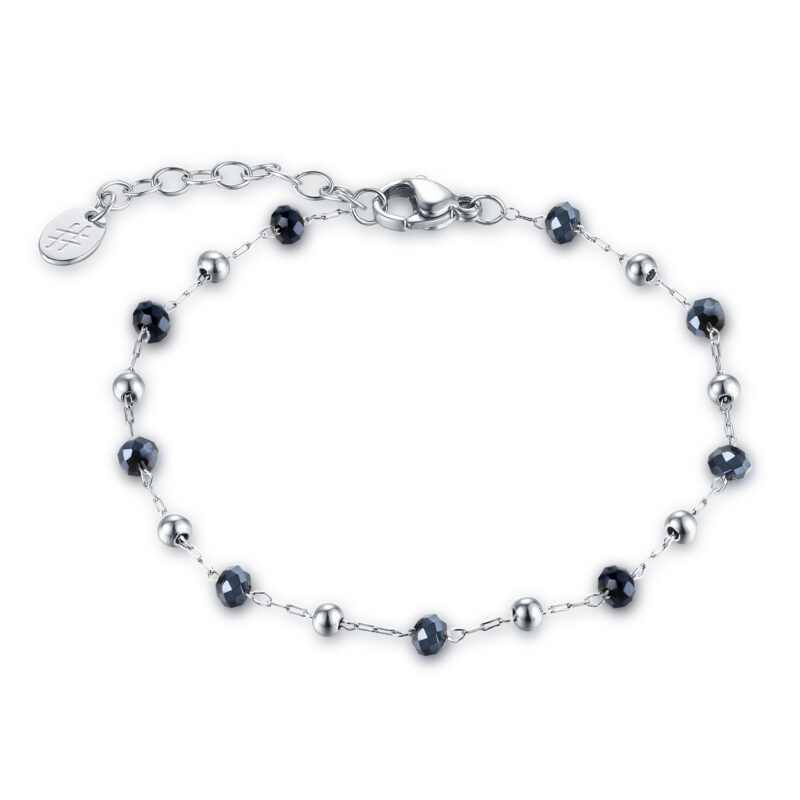 Bracciale Cristalli Neri ed Ematite